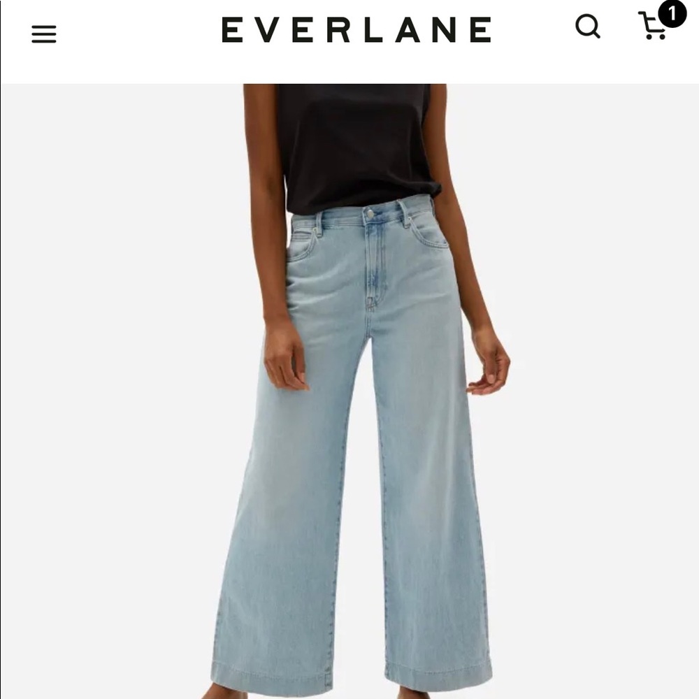 Everlane Light Blue Wide-Leg High-Rise Jeans